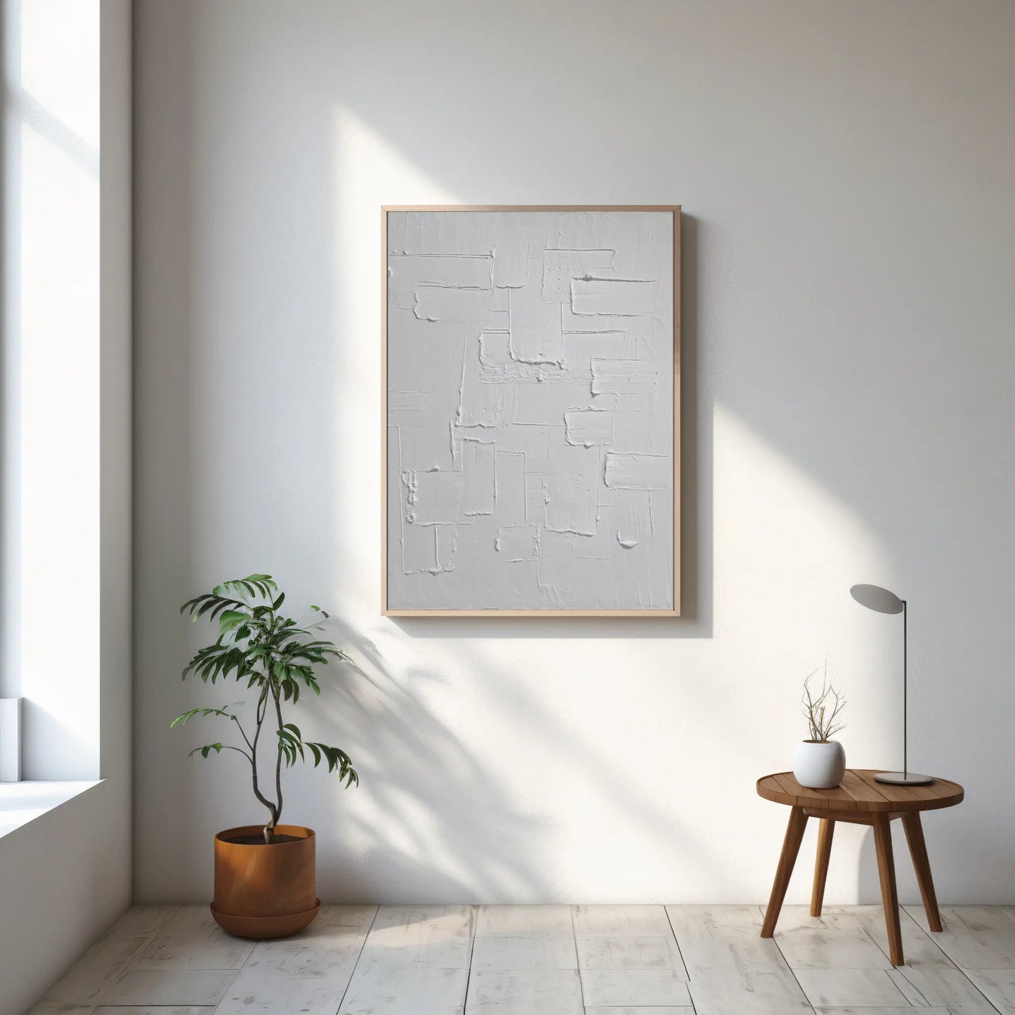 Umělecký reliéfní obraz v minimalistickém stylu